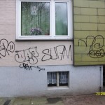 Graffitientfernung gestrichene Wand